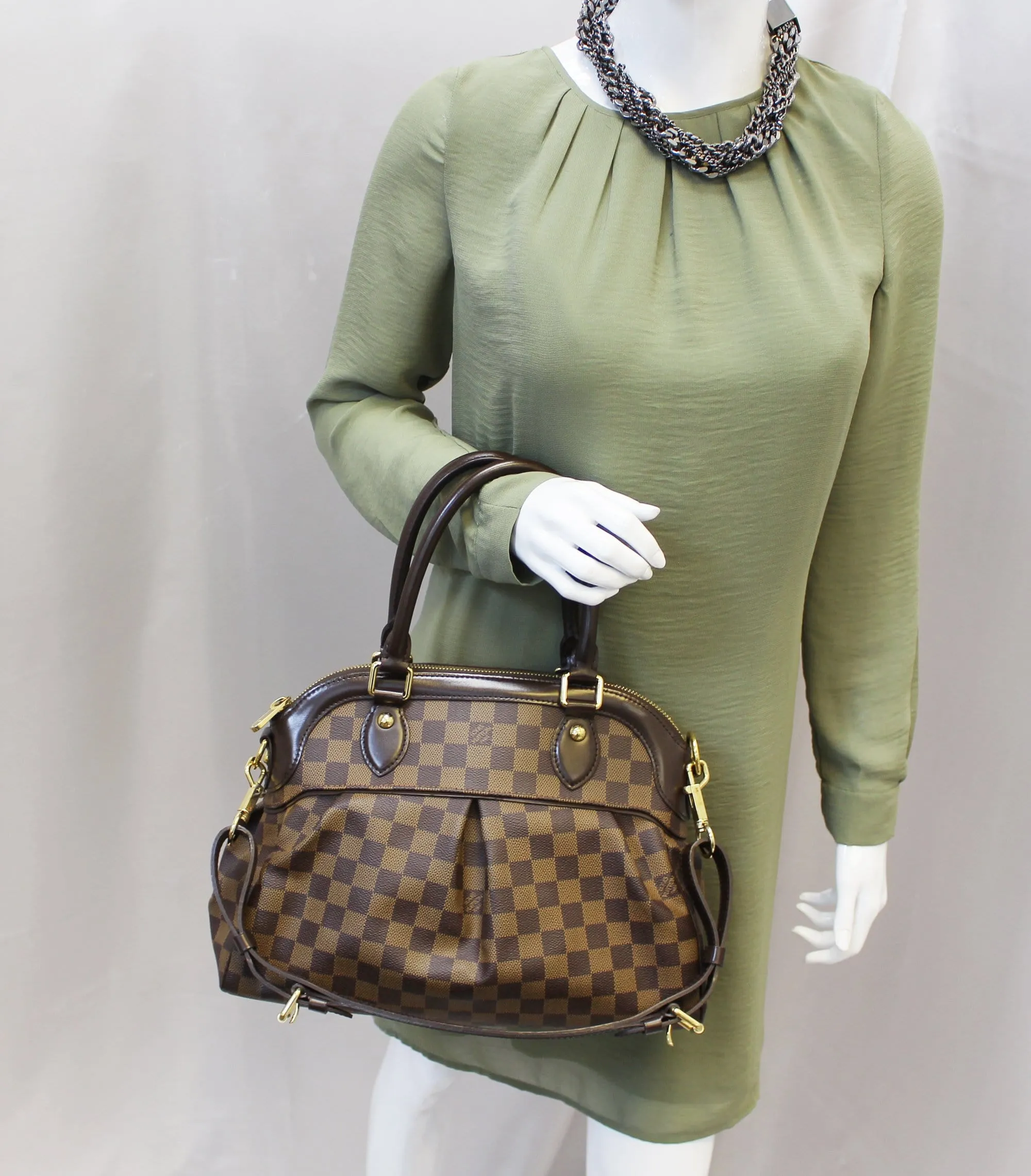 LOUIS VUITTON Trevi PM Damier Ebene  Brown Shoulder Bag