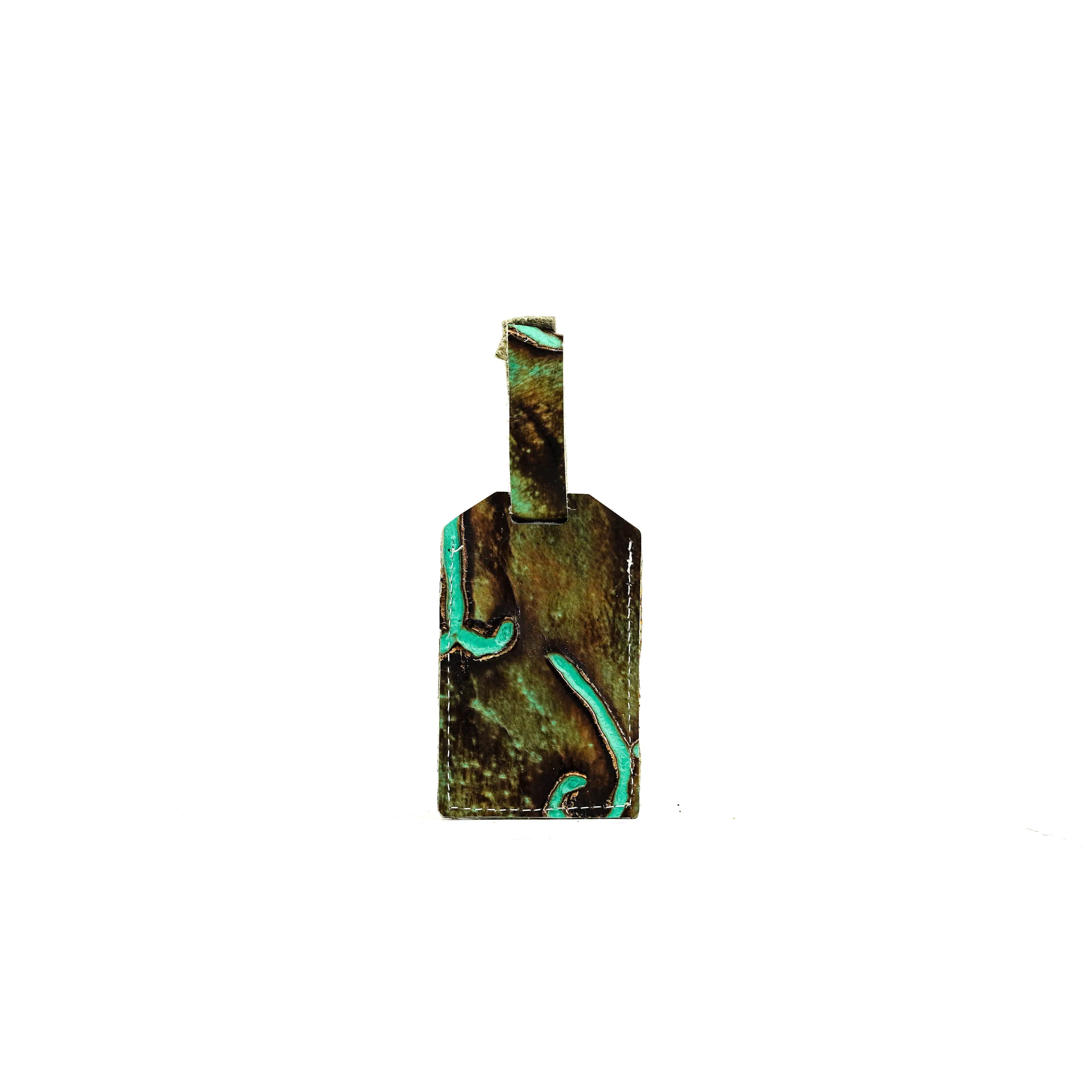 Luggage Tag - Chocolate Acid w/ Turquoise Brands