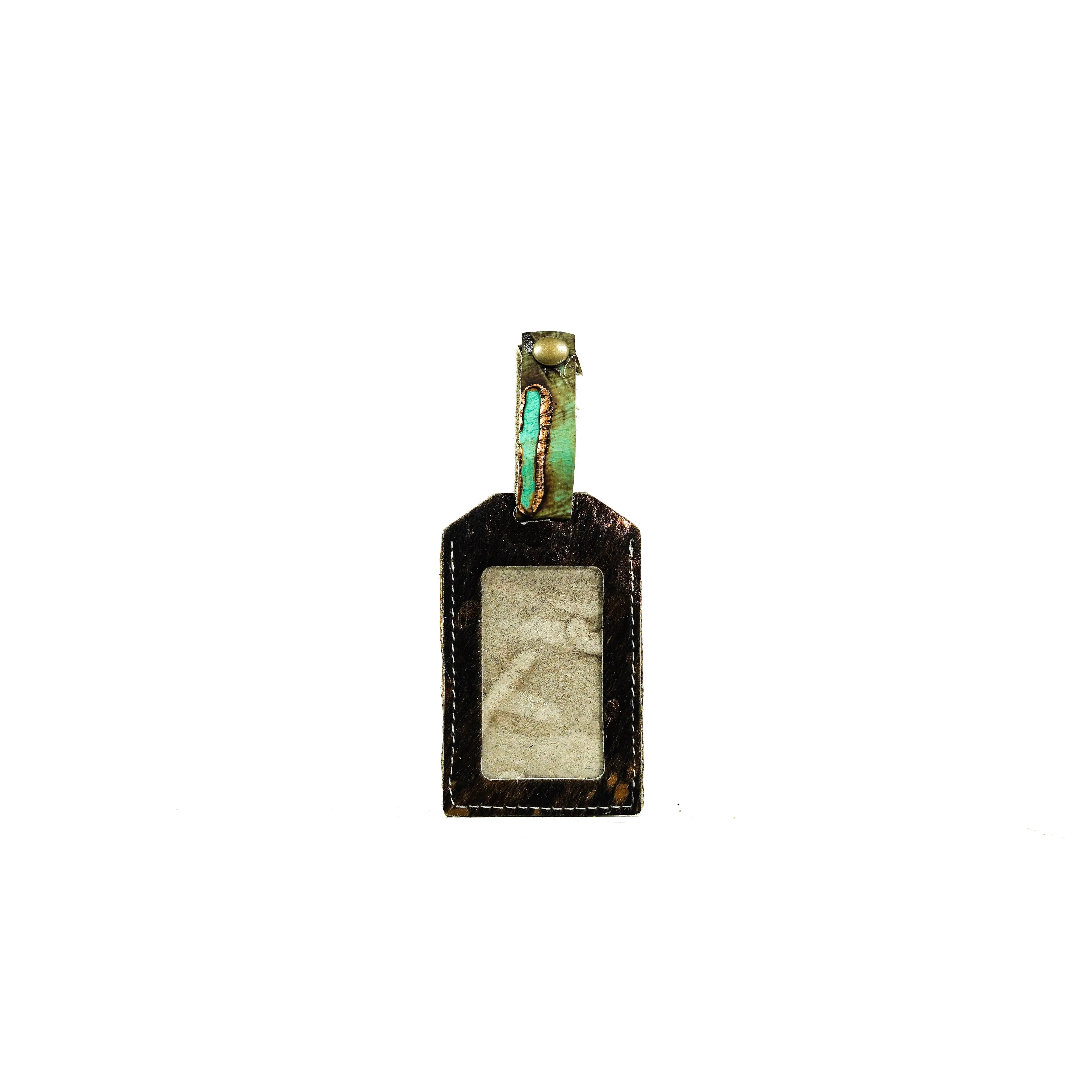 Luggage Tag - Chocolate Acid w/ Turquoise Brands