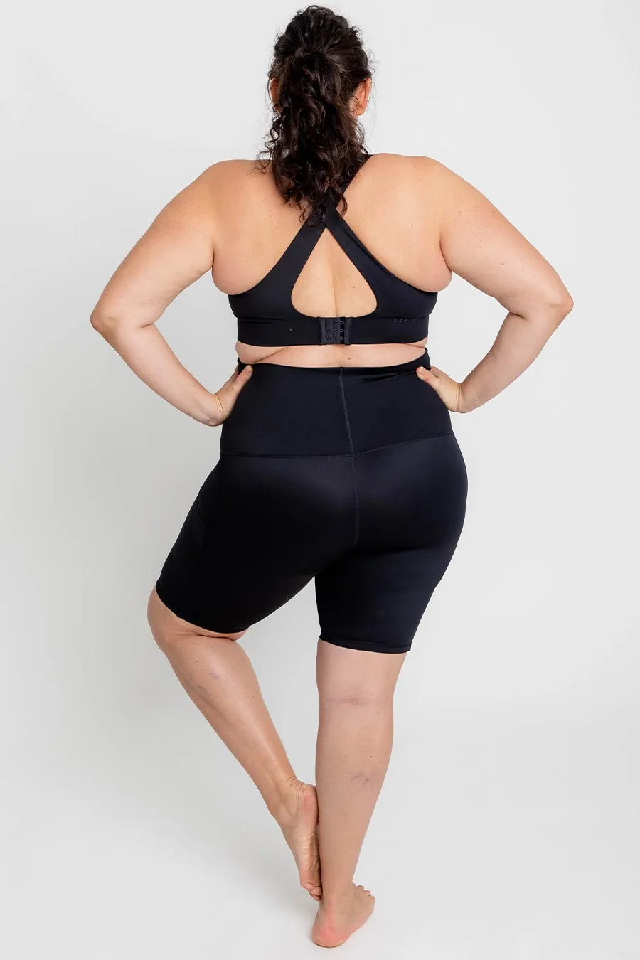 Maternity Support Bike Short with Pockets - Black