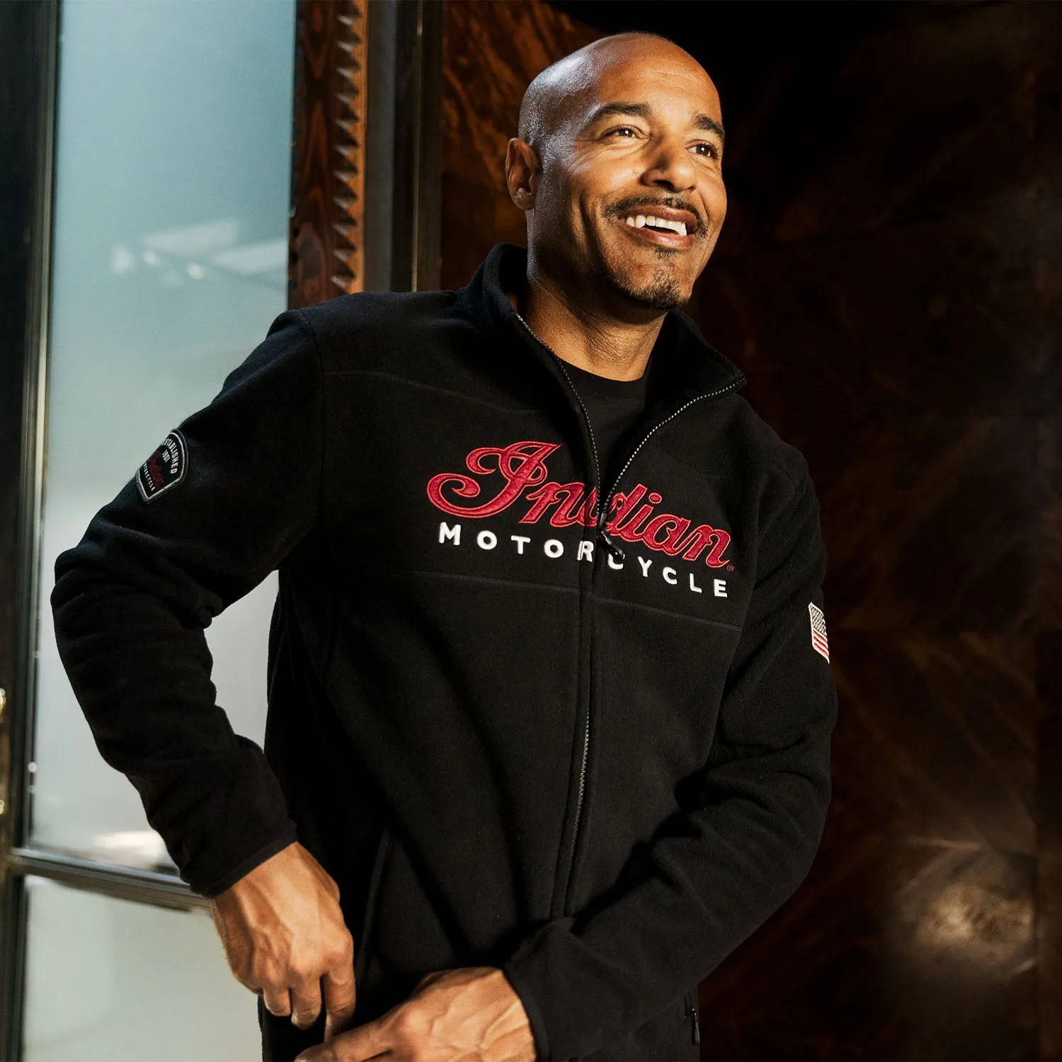 Men's Zip Thru Fleece, Black