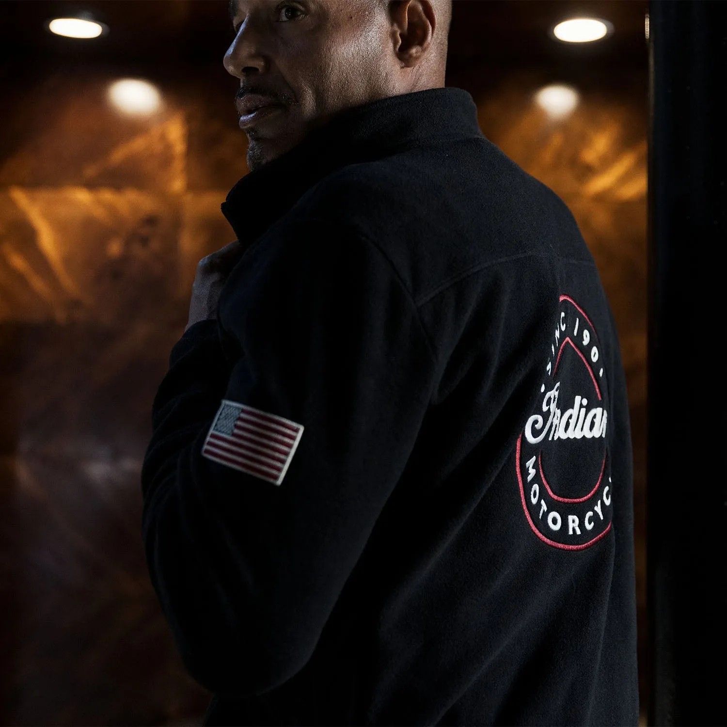 Men's Zip Thru Fleece, Black
