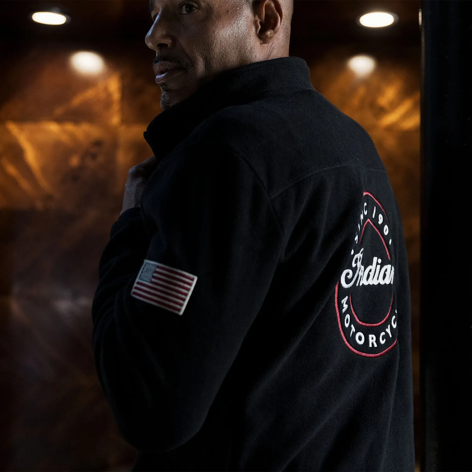 Men's Zip Thru Fleece, Black