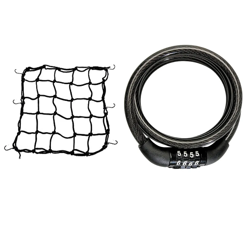 Multipurpose Number Lock,Helmet Lock with Bike Seat Net