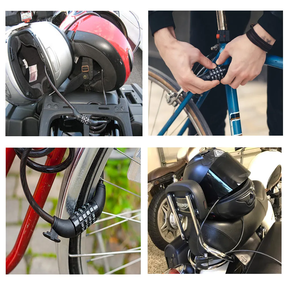 Multipurpose Universal Number Chain Cable Bike/Bicycle Helmet Lock Heavy Duty, Security Number Lock for TVS Apache, Bajaj Pulsar, Hero Splendor, Hero HF Deluxe, Honda CB Shine, TVS Raider