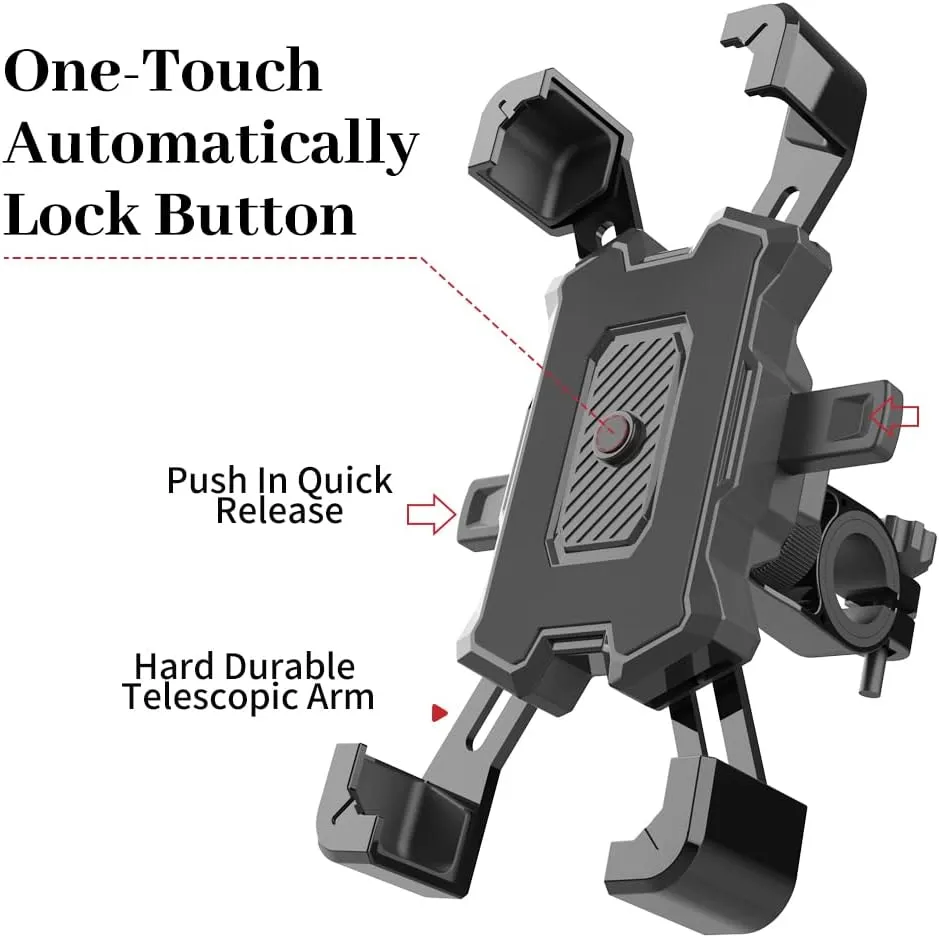 NEW Bike Phone Mount, The Best Cell Phone Holder for Any Android iPhone, Bicycle Accessories for Adult and Kid Bikes Adjustable for Different Handlebar