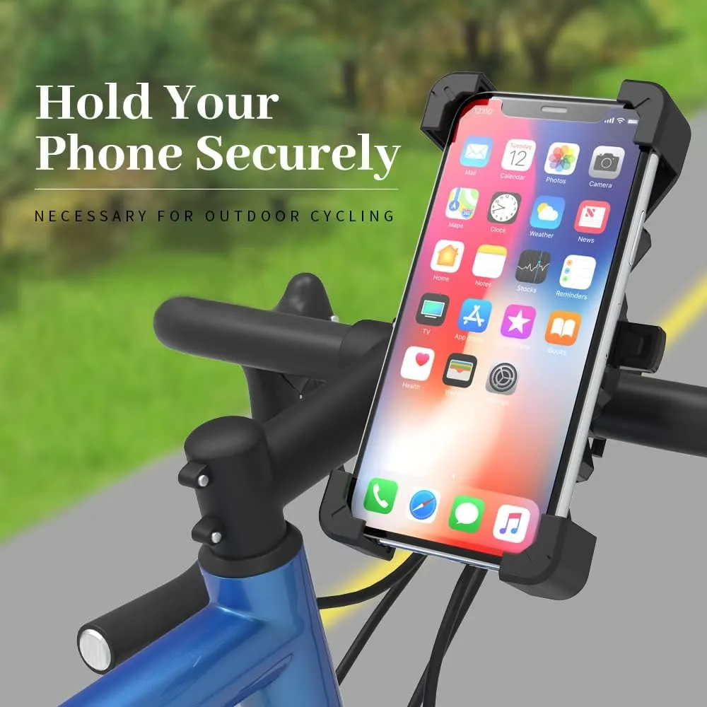NEW Bike Phone Mount, The Best Cell Phone Holder for Any Android iPhone, Bicycle Accessories for Adult and Kid Bikes Adjustable for Different Handlebar