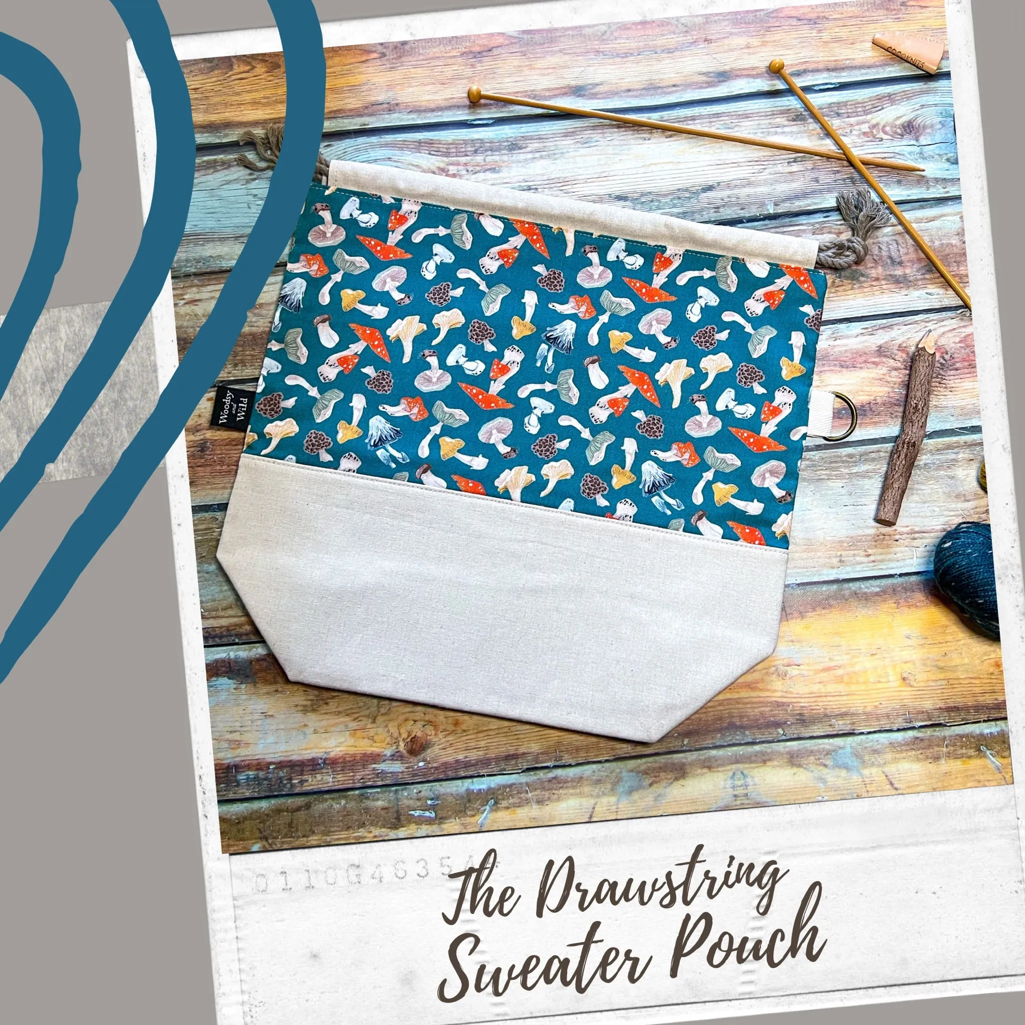 "Poppy Fields"- Knitting Project Bag- Ready to Ship