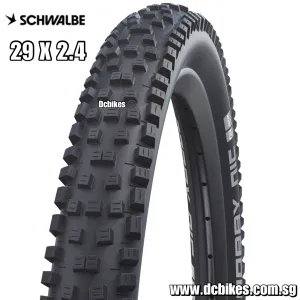 Schwalbe 29 X 2.4 Nobby Nic Performance | Addix | Tubeless Ready Black Ebike Bicycle Folding Tyres (1 Tire)