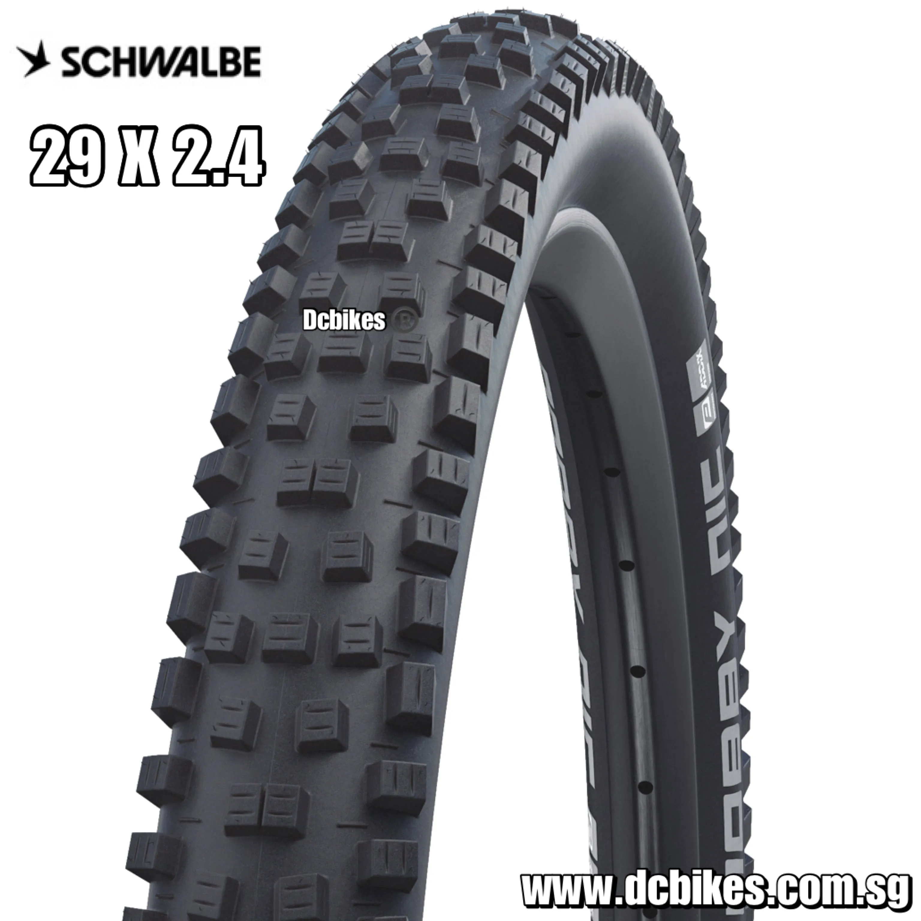 Schwalbe 29 X 2.4 Nobby Nic Performance | Addix | Tubeless Ready Black Ebike Bicycle Folding Tyres (1 Tire)