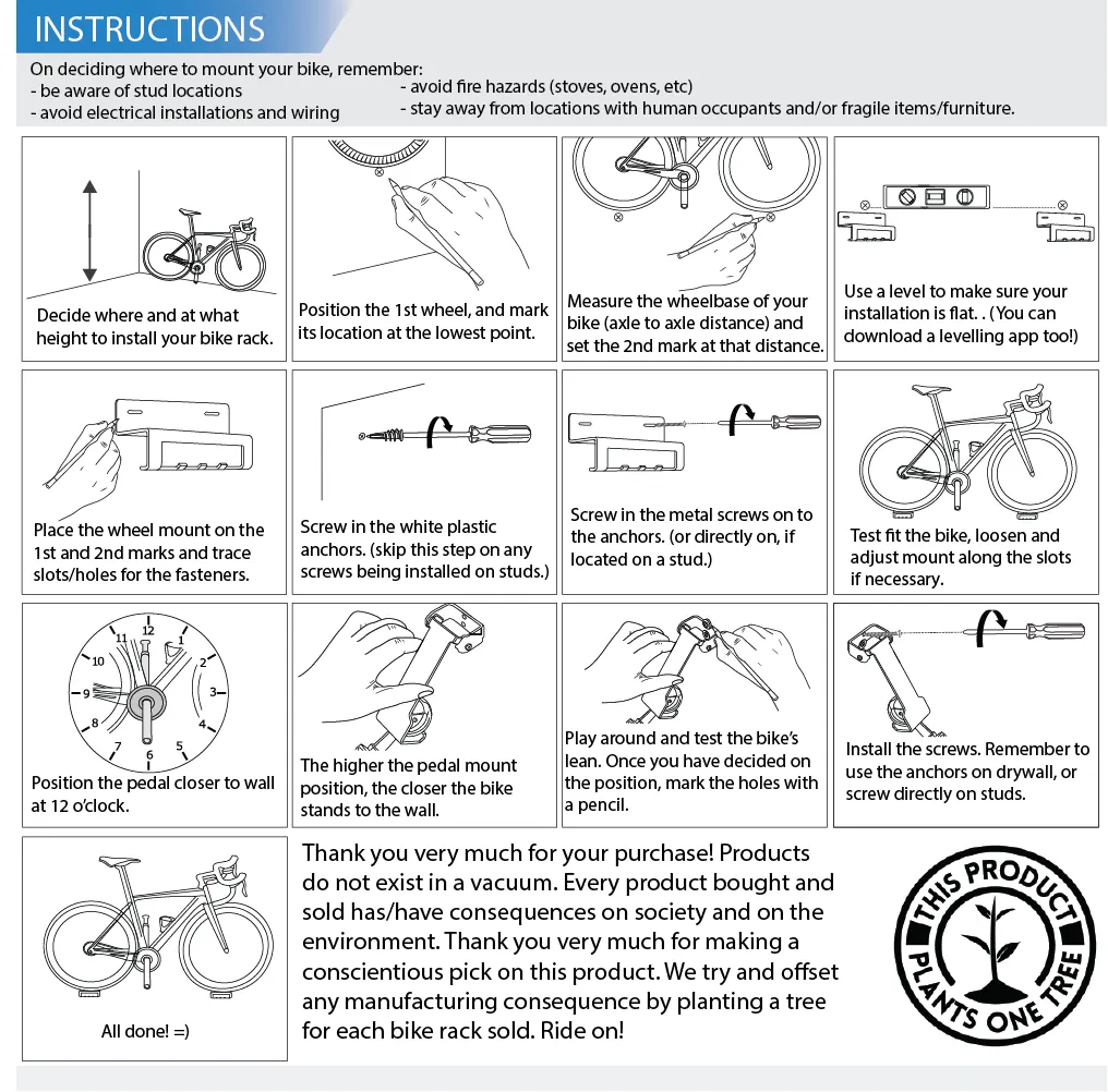 Session Bike Racks: Horizontal Bike Wall Mounts