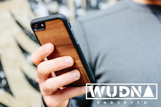 Slim Wooden iPhone Case (World Map Traveler - Walnut Ocean)
