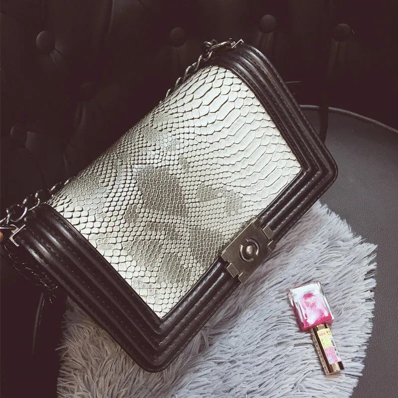 snakeskin clutch purse