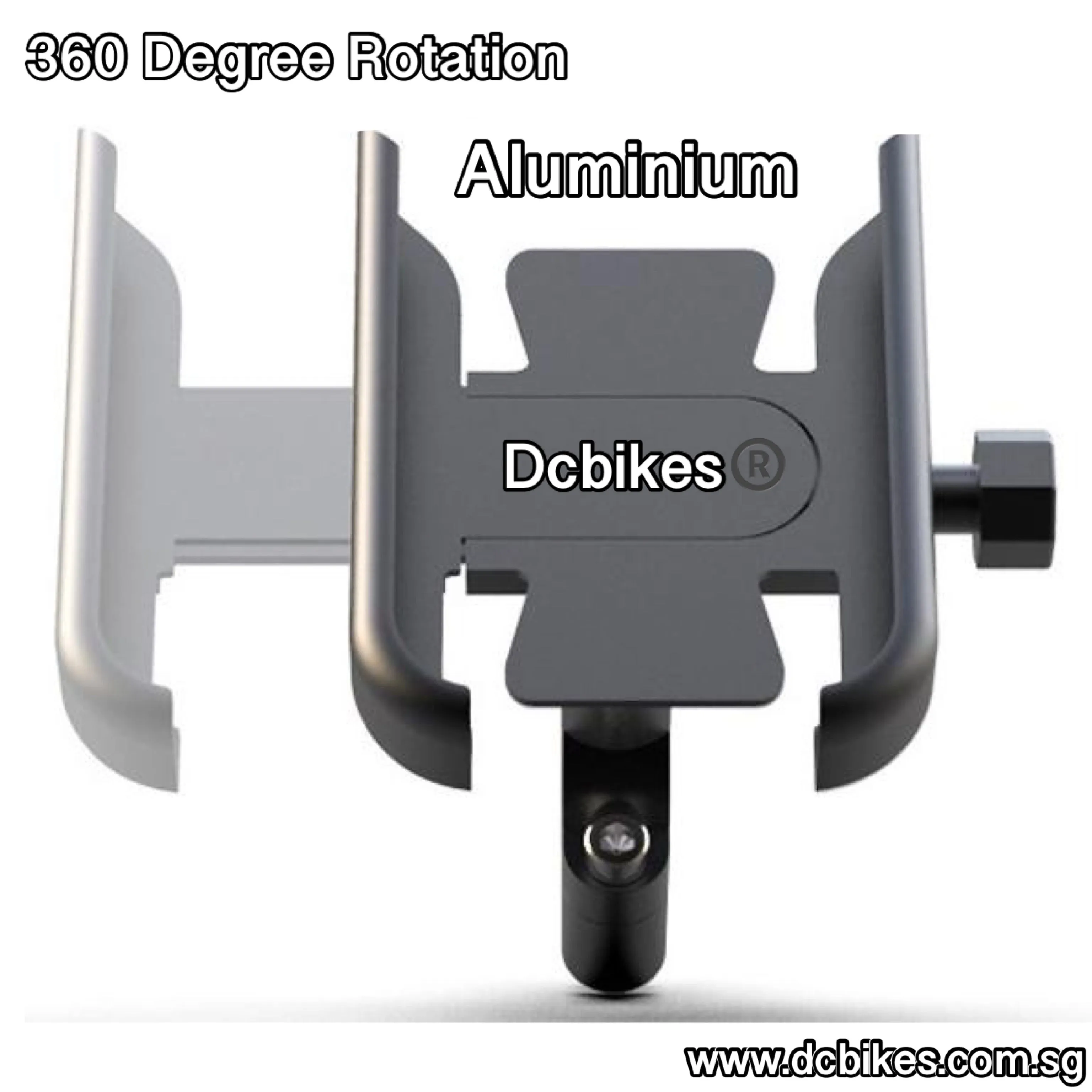 Solid Full Aluminum 360 Degree Rotating Black Hp Phone Holder