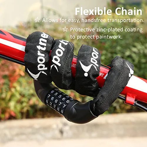 Sportneer Combination Bike Lock (Coated Finish)