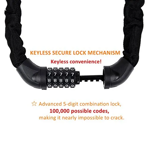 Sportneer Combination Bike Lock (Coated Finish)