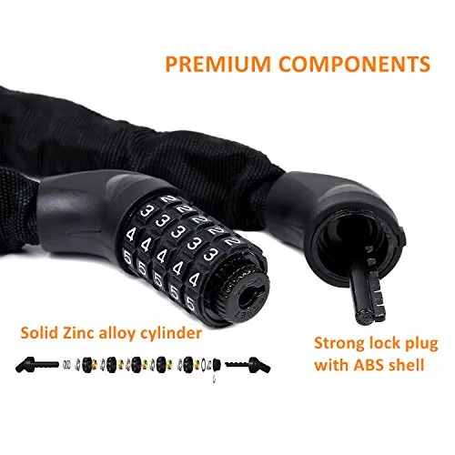 Sportneer Combination Bike Lock (Coated Finish)