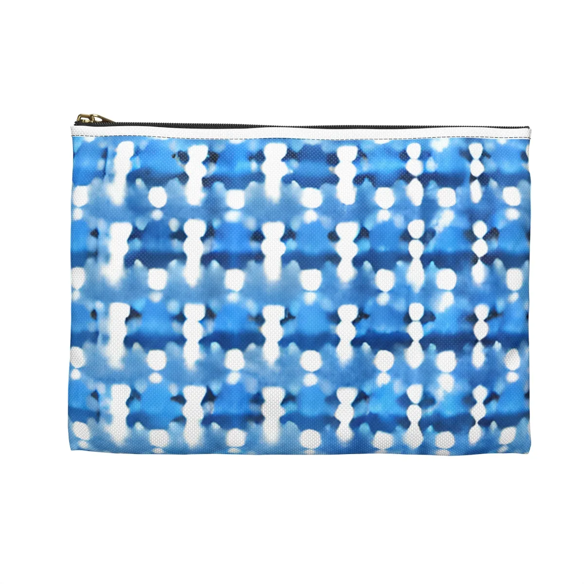 Stylish and Functional Blue & White Zipper Pouch