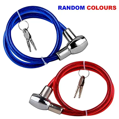 Techista Multiuse Cycle Lock for Bicycle with Key (2 Keys, Color May Vary) for Bikes, Cycle Lock with Key, Helmet Lock - Cycle Lock