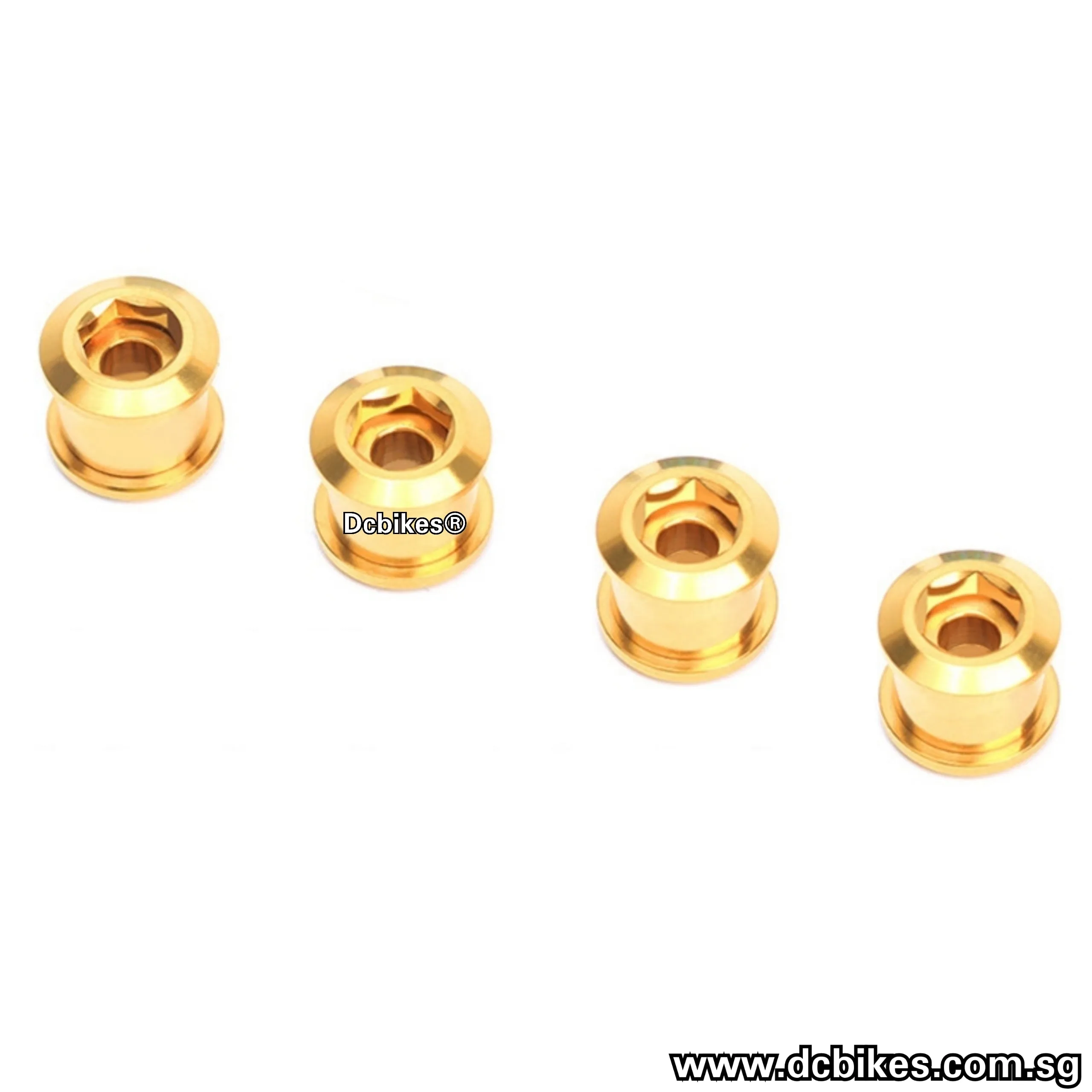 Titanium Gold M8 X 6.5mm Single Speed MTB Chain Ring Bolts (4 Pieces)