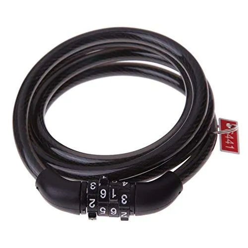 torso Cycle Locks Anti-Theft Steel Strong Bike Lock Bicycle Helmet Lock with Password (Black)
