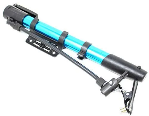 Tusig Bicycle Floor Pump, Cycle Mini Air Pump, Plastic, Multi-Colour (Horizontal Pump)