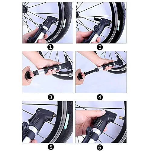 Tusig Bicycle Floor Pump, Cycle Mini Air Pump, Plastic, Multi-Colour (Horizontal Pump)