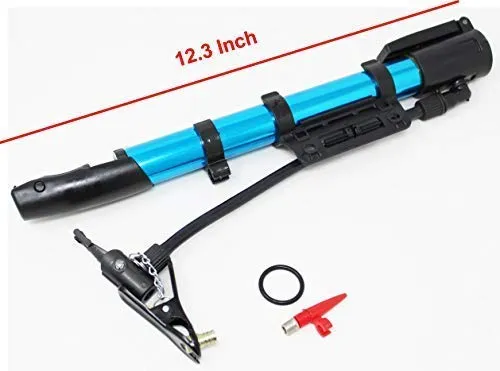 Tusig Bicycle Floor Pump, Cycle Mini Air Pump, Plastic, Multi-Colour (Horizontal Pump)