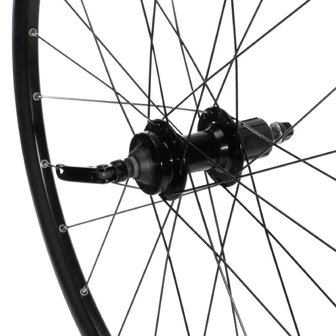 Wheel 28" Rear Double-Wall Rim Cassette Disc Brake Hybrid Bike - Black