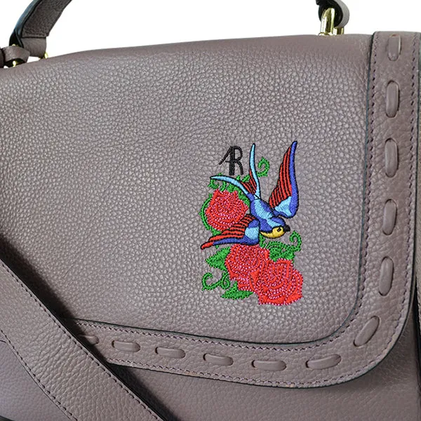 YAMBA - Addison Road  - Lilac Pebbled Leather Structured Bag