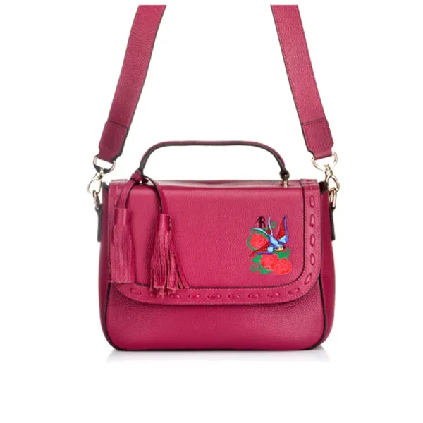 YAMBA - Addison Road  - Magenta Pebbled Leather Structured Bag